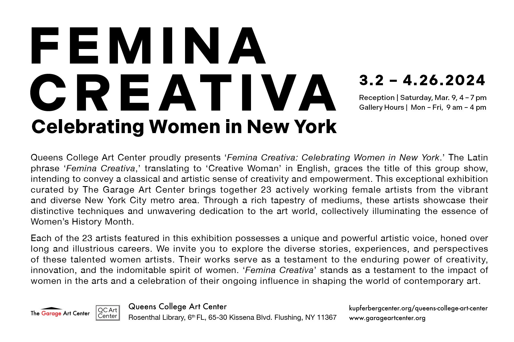 Femina Creativa exhibition postcard reverse