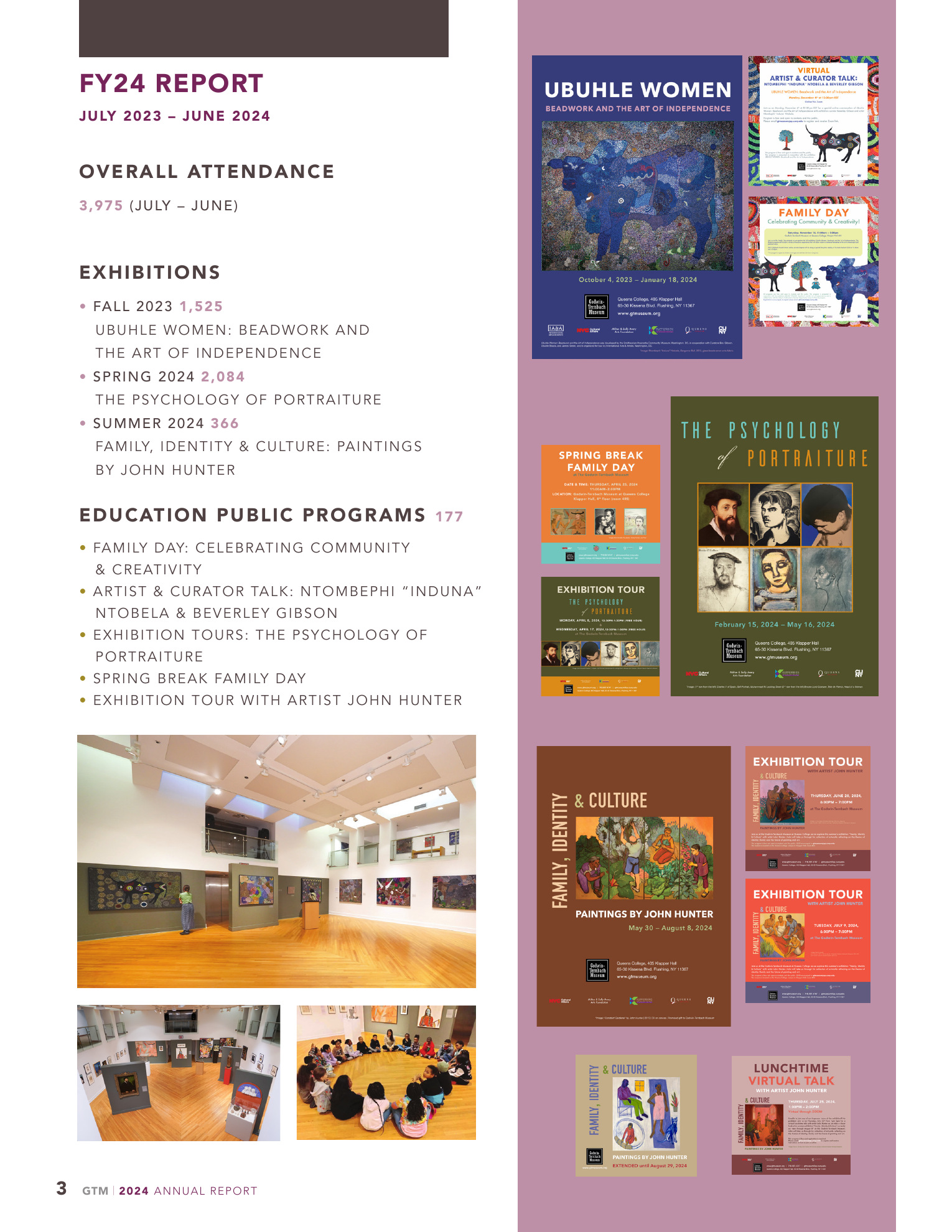 Annual report FY24 program and attendance page