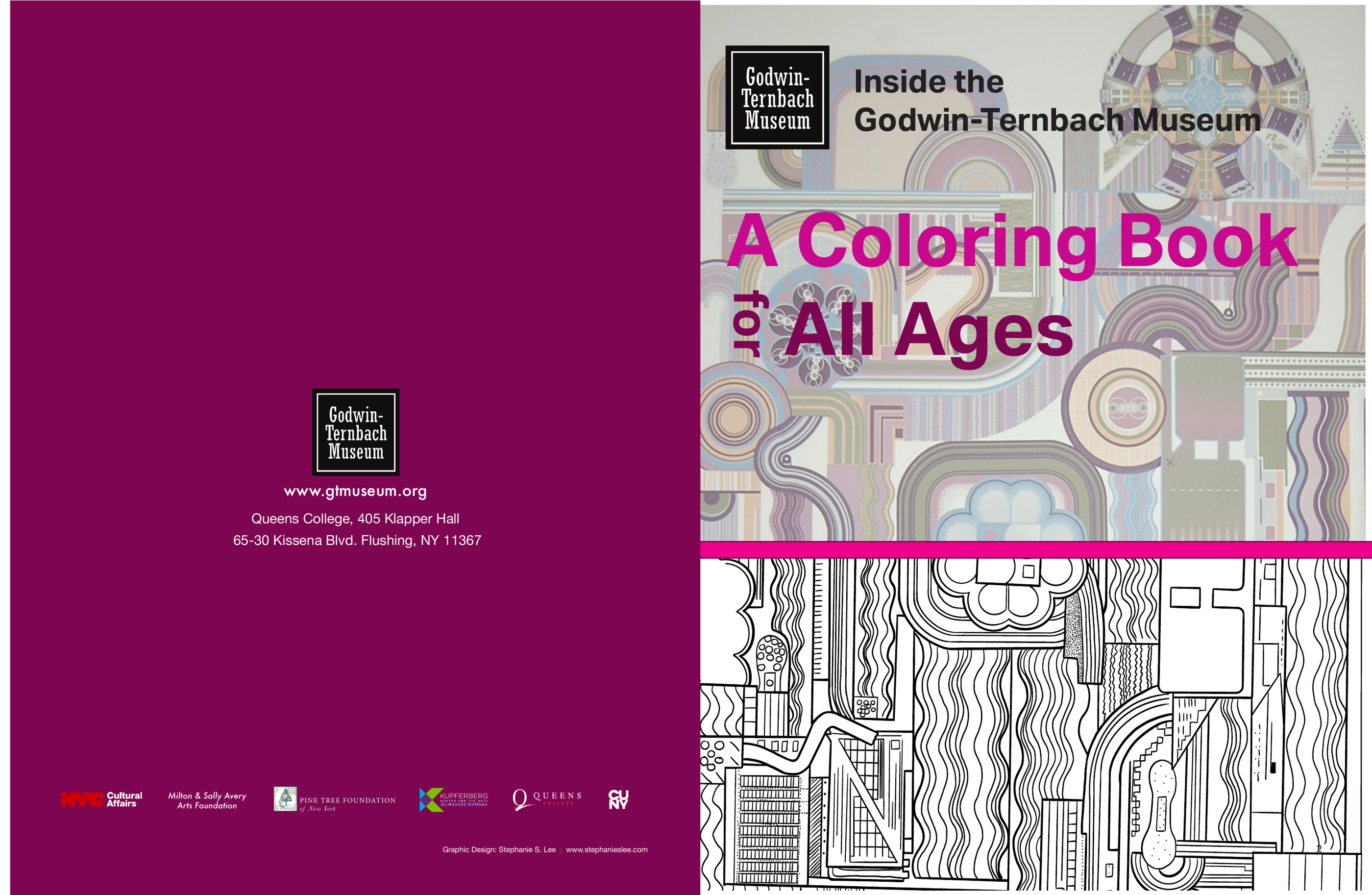 Coloring book front and back cover spread